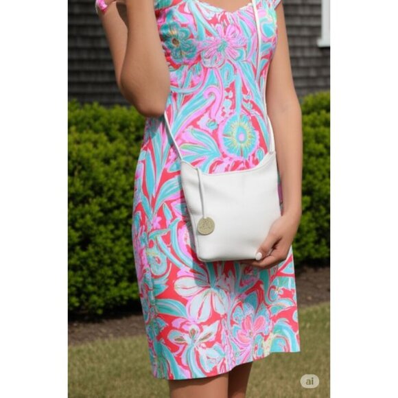 The Sak White Leather With Logo Charm Crossbody Shoulder Bag - Picture 3 of 11